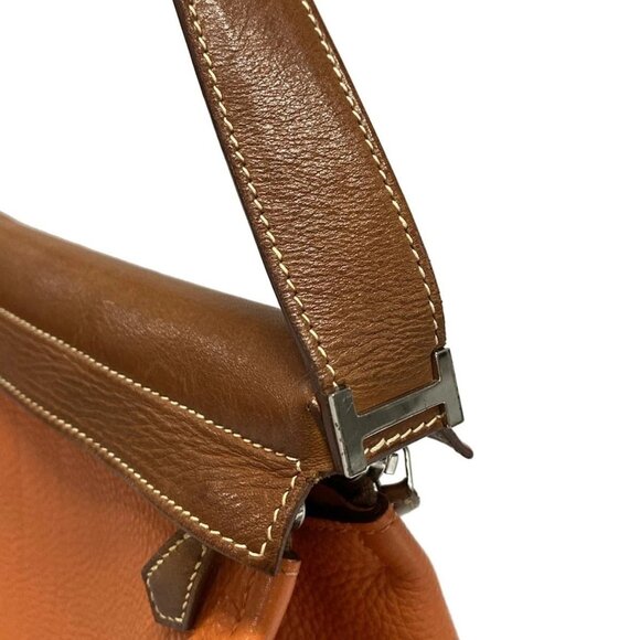 Auth HERMES Yoeh Bag Orange Brown Togo Leather Unconfirmed Shoulder Bag - Picture 11 of 16
